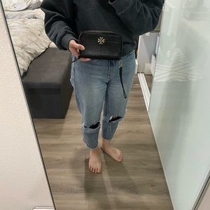 Tory burch wallet black leather